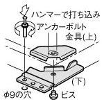 TRUSCO スタンダード書庫用転倒防止金具 下部1連用床止板セット