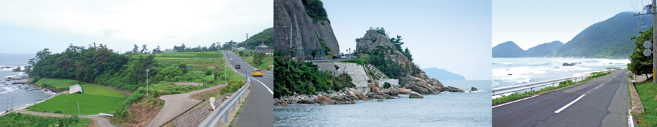 Three photographs of the route 178. 国道178号上の風景写真３枚